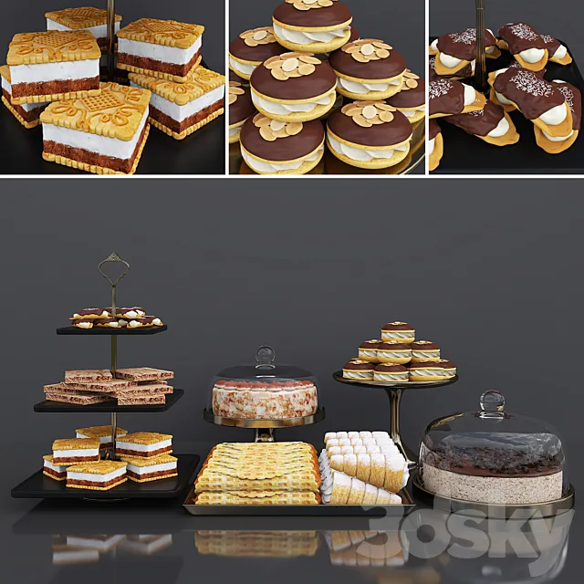 Cake bar (Espresso cheesecake & Tiramisu cake) 3DModel