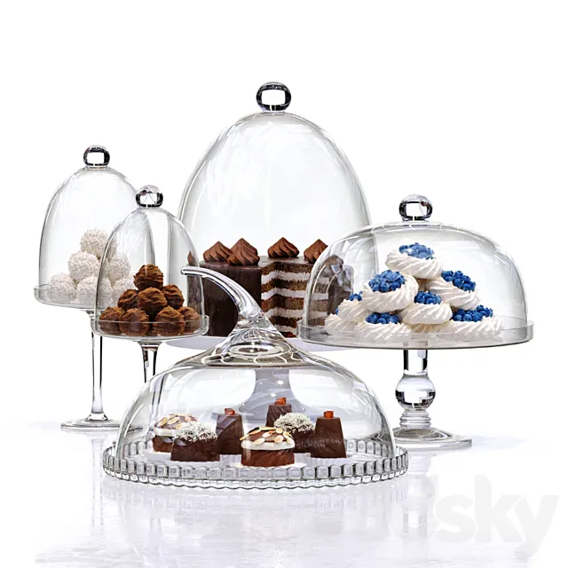 Cake Holders & Covers Set # 2 3D Model