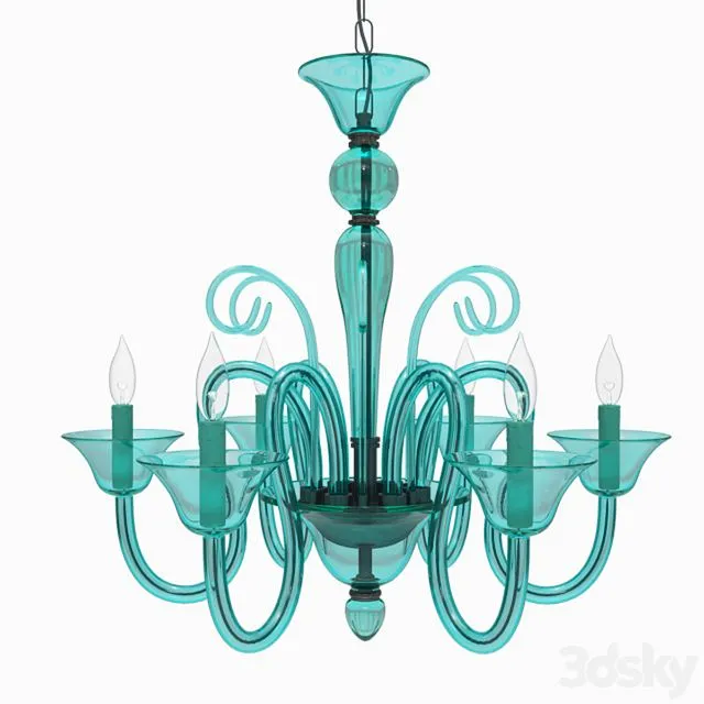 Calais Chandelier Aquamarine 3D Model Calais Chandelier Aquamarine 3D Model
