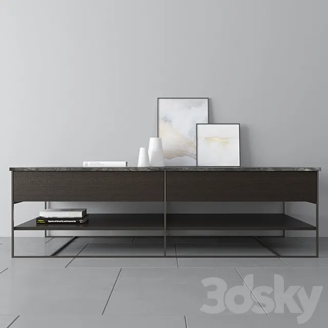 Calder “Bronze” console. Minotti 3D Model