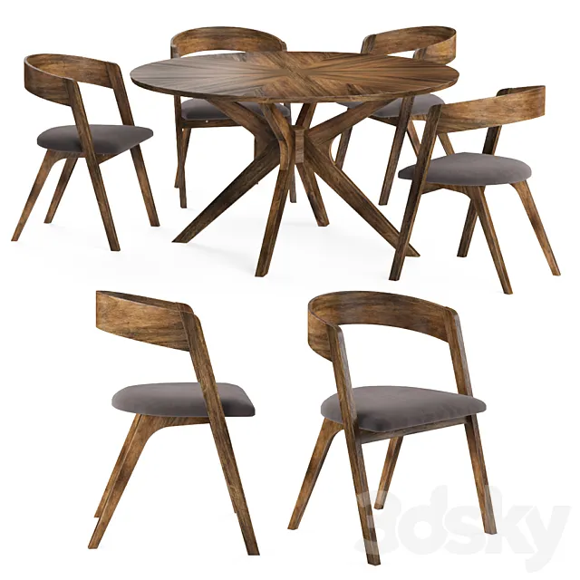 CALICO chairs & WELLS table 3DModel