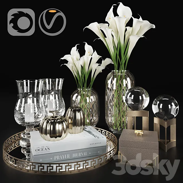 Calla and candles 3DModel