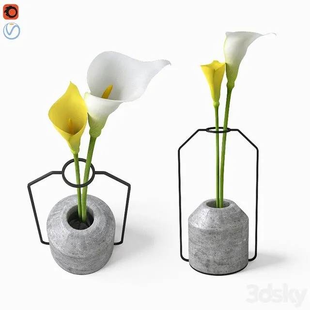 Calla in Weight Vases by Decha Archjananu 3D Model