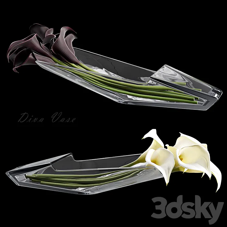 Calla vases Baccarat 3D Model Free Download Calla vases Baccarat 3D Model Free Download