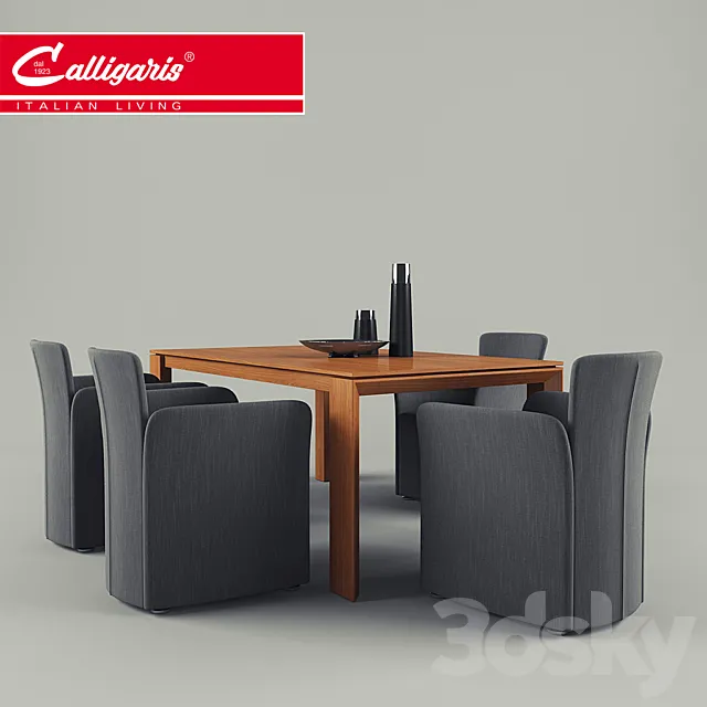 Calligaris _ Omnia table Nido chair 3D Model Calligaris _ Omnia table Nido chair 3D Model