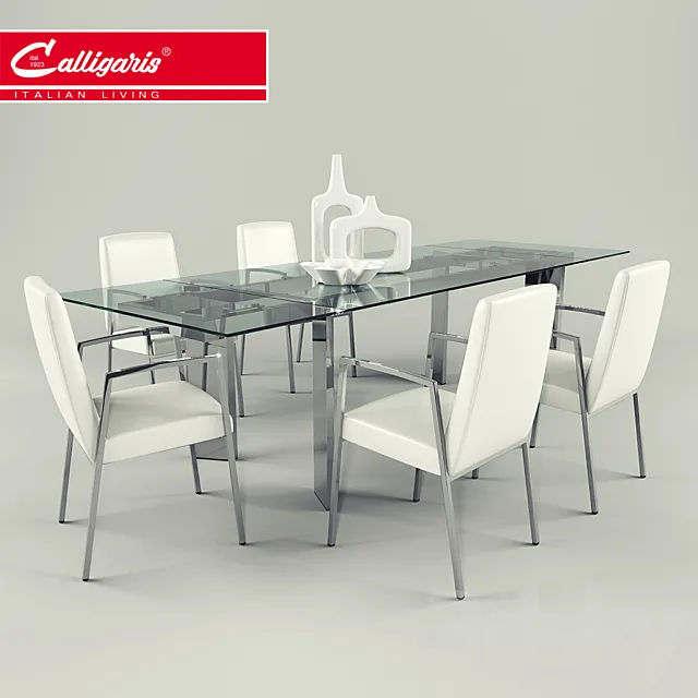 Calligaris _ Tower table. Amsterdam chair 3DModel Calligaris _ Tower table. Amsterdam chair 3DModel