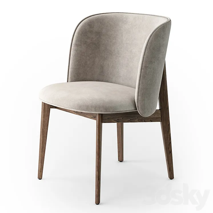 Calligaris Abrey wood armchair 3D Model Free Download