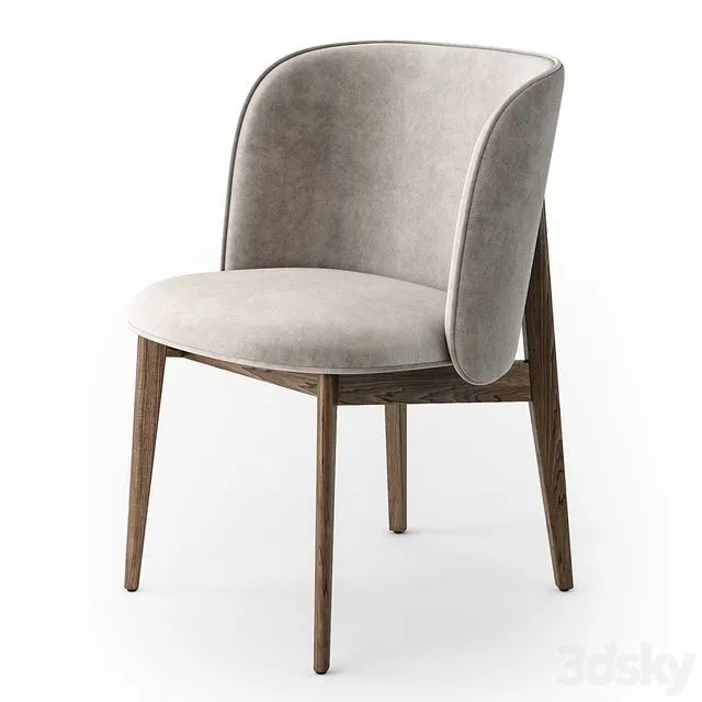 Calligaris Abrey wood armchair 3D Model