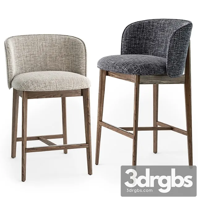 Calligaris abrey wood stool 2 3D Model Download