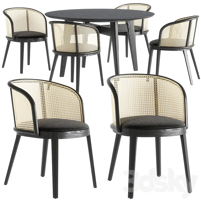 Calligaris adel chair set 3D Model Calligaris adel chair set 3D Model