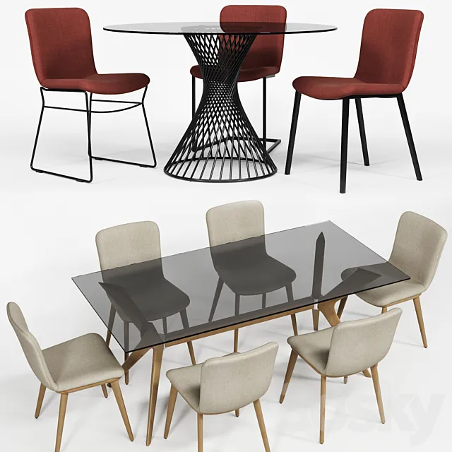 Calligaris ANNIE chair VORTEX TOKYO table 3D Model