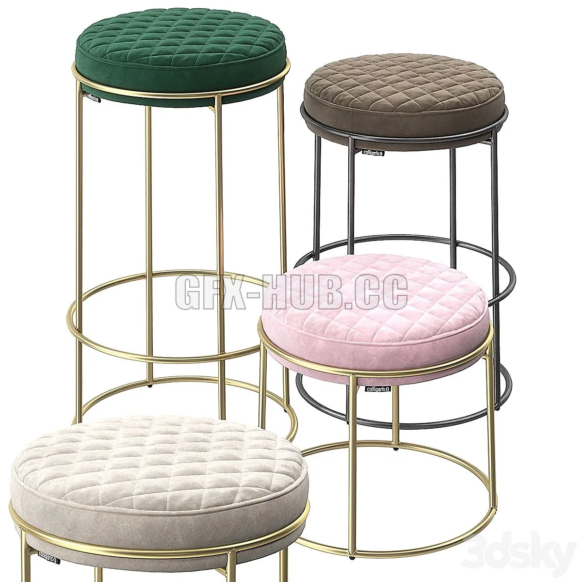 Calligaris atollo stools 3D Model Calligaris atollo stools 3D Model