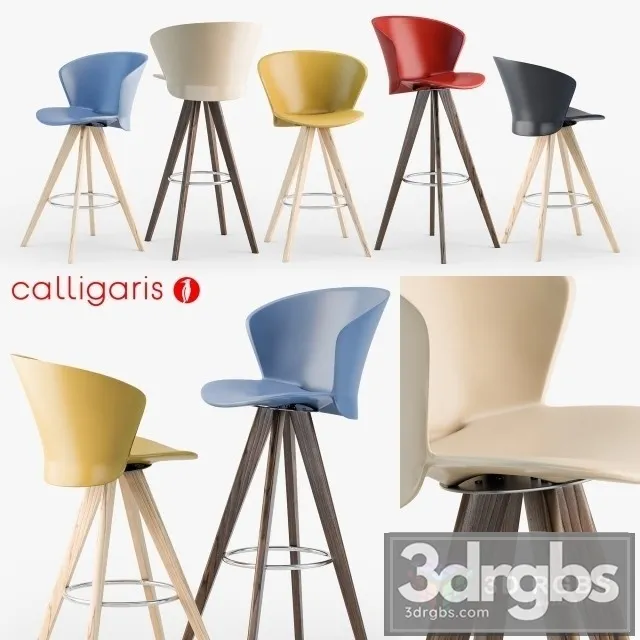 Calligaris Bahia W Bar Stool 3D Model Download