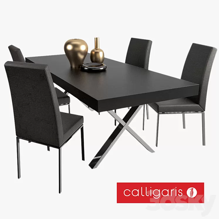 Calligaris Bess chair and table Axel 3D Model Calligaris Bess chair and table Axel 3D Model