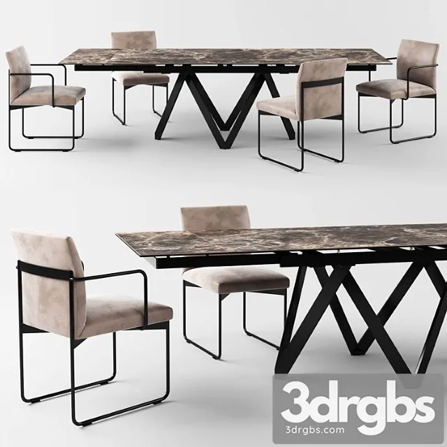 Calligaris Cartesio Extendable Table Gala Chair 3D Model Download Calligaris Cartesio Extendable Table Gala Chair 3D Model Download