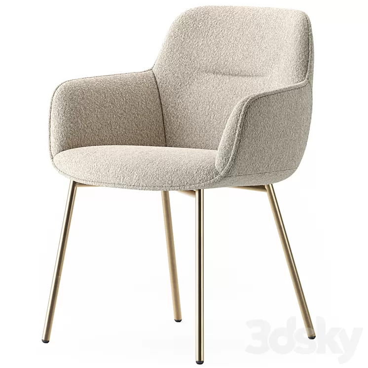 Calligaris Cocoon metal legs armchair 3D Model Free Download