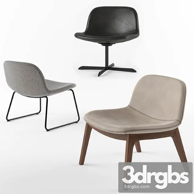 Calligaris college lounge chair 2 3D Model Download
