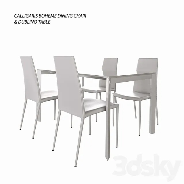 Calligaris dining chair & Dublino table 3DModel Calligaris dining chair & Dublino table 3DModel