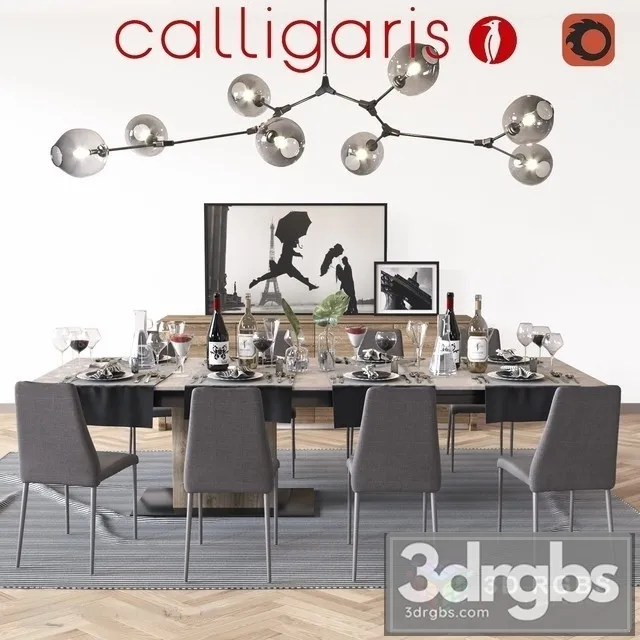 Calligaris Dining Set 3D Model Download Calligaris Dining Set 3D Model Download