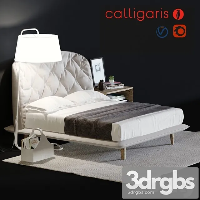 Calligaris hampton bed 2 3D Model Download