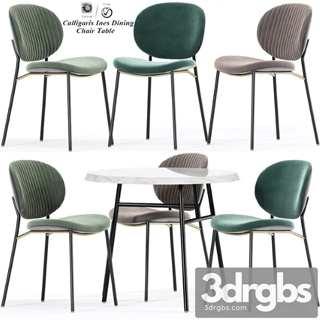 Calligaris Ines Dining Chair Table 1 3D Model Download