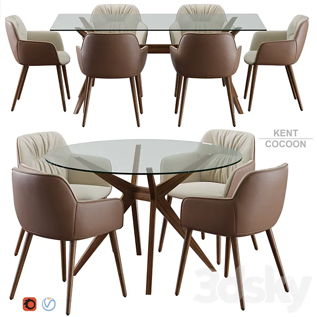 Calligaris kent+cocoon 3D Model Calligaris kent+cocoon 3D Model