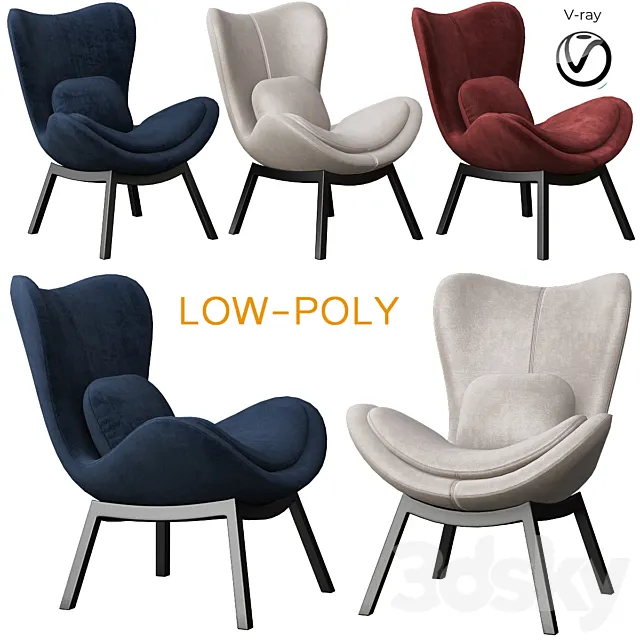 Calligaris Lazy Armchair (low poly) 3D Model