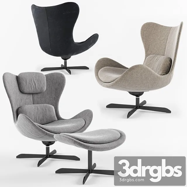 Calligaris lazy armchair with 4 spoke base 3D Model Download Calligaris lazy armchair with 4 spoke base 3D Model Download