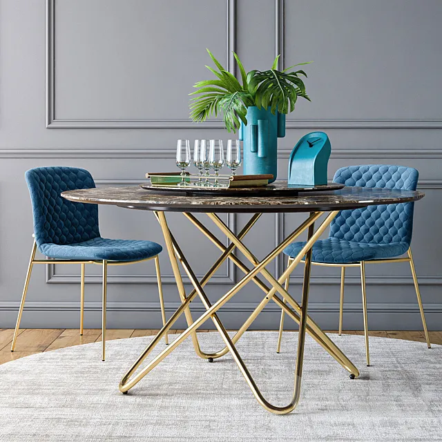 Calligaris Love chair Stellar table set 3DModel