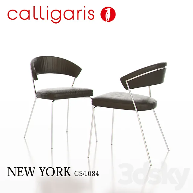 Calligaris NEW YORK Metal Chair CS1084 3D Model Calligaris NEW YORK Metal Chair CS1084 3D Model