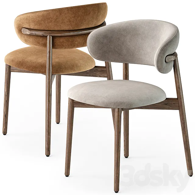 Calligaris Oleandro wood chair 3D Model