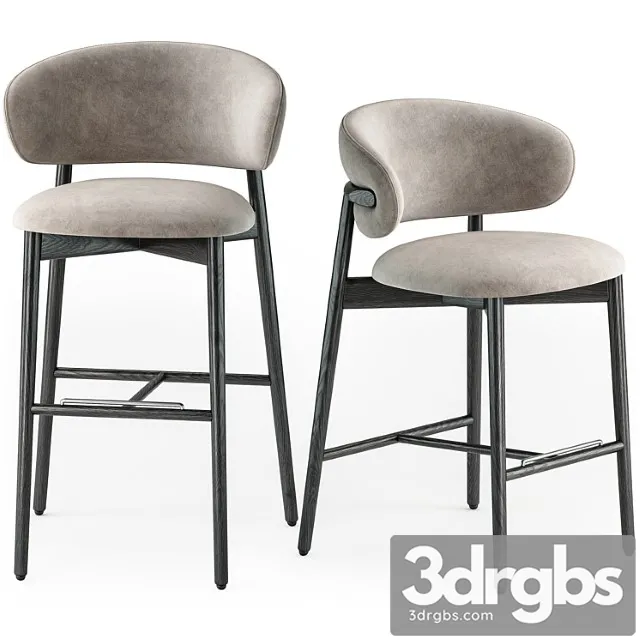 Calligaris Oleandro Wood Stool 3D Model Download