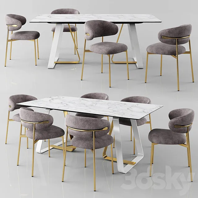 Calligaris Sunshine Tavalo table_Oleandro chair 3D Model