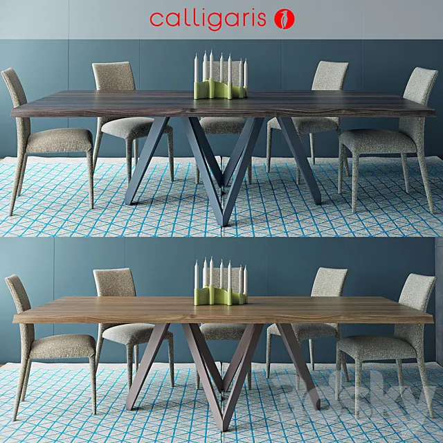 Calligaris table CARTESIO Table_ANÄIS Chair 3DModel Calligaris table CARTESIO Table_ANÄIS Chair 3DModel