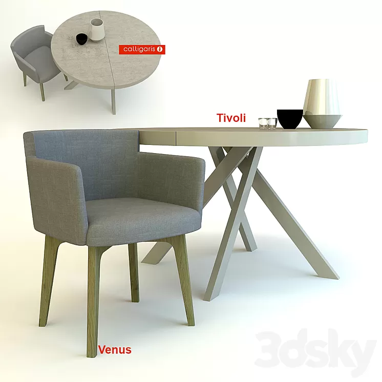 Calligaris Venus and Tivoli 3D Model Calligaris Venus and Tivoli 3D Model