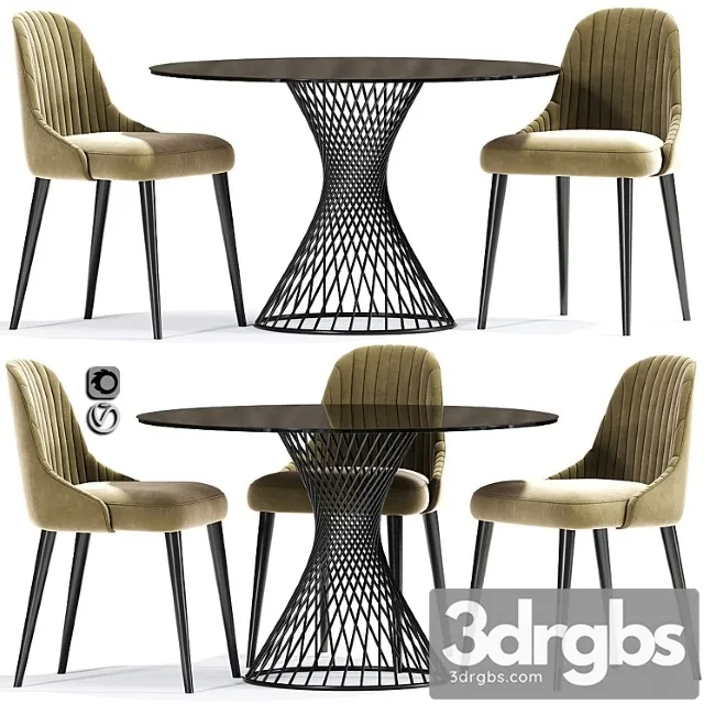 Calligaris vortex table and strip chair 2 3D Model Download Calligaris vortex table and strip chair 2 3D Model Download