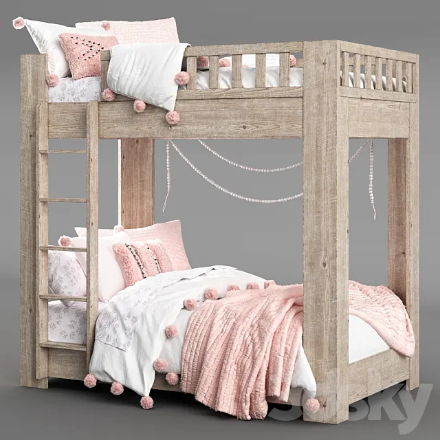 CALLUM BUNK BED Restoration Hardware 3D Model CALLUM BUNK BED Restoration Hardware 3D Model