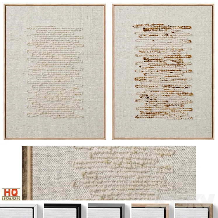 Calm Linen Textural Neutral Wall Art C-828 3D Model Free Download