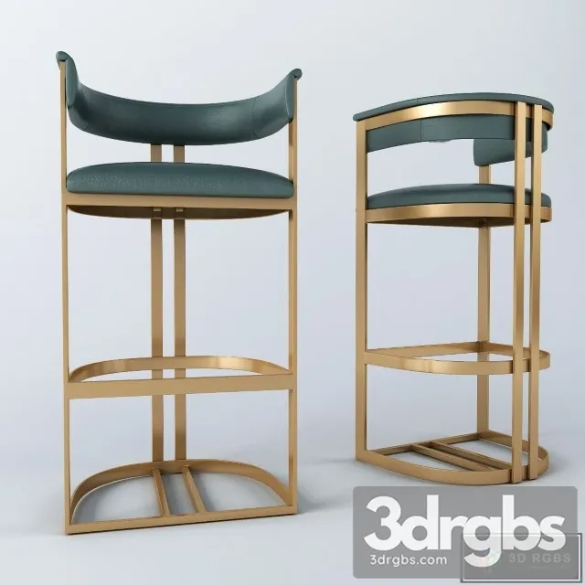 Calvin Bar Chair In Antique Brass 3D Model Download Calvin Bar Chair In Antique Brass 3D Model Download