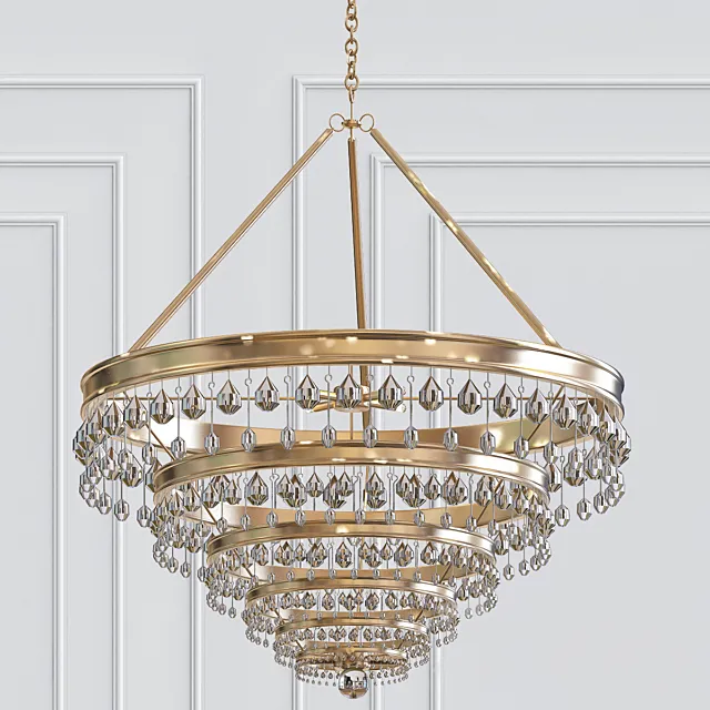 Calypso 8-Light Crystal Teardrop Chandelier 3D Model