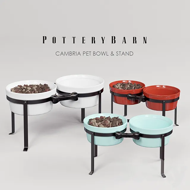 Cambria Pet Bowl & Stand 3DModel