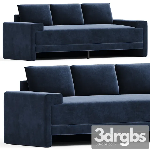 Camden Ink Blue Velvet Sofa 3d Model Download - 3dsky Decor Helper