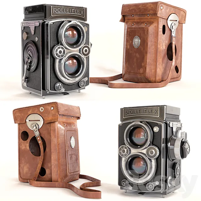 Camera with Rolleiflex cover 3D Model Camera with Rolleiflex cover 3D Model