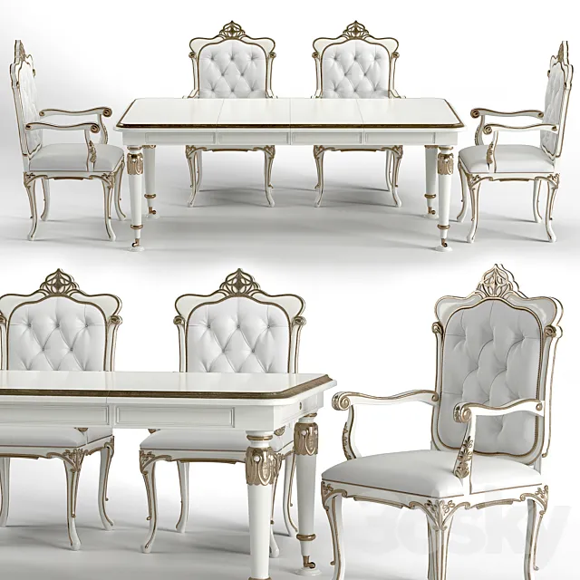 Camerin Capitonne Liberty Armchair and table 3DModel