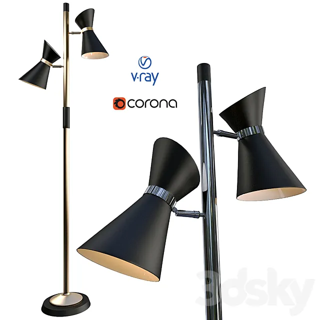 CAMERON. floor lamp model from Dainolite. USA. 3DModel CAMERON. floor lamp model from Dainolite. USA. 3DModel