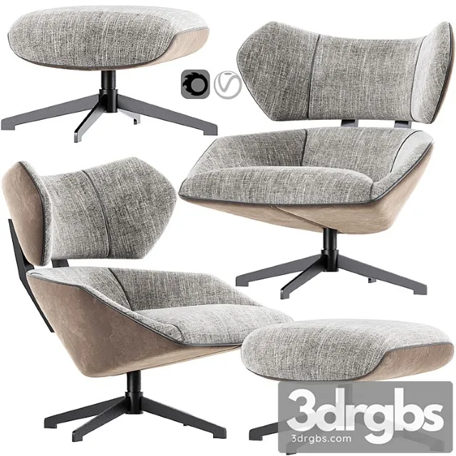 Camila armchair with pouf 3D Model Download Camila armchair with pouf 3D Model Download