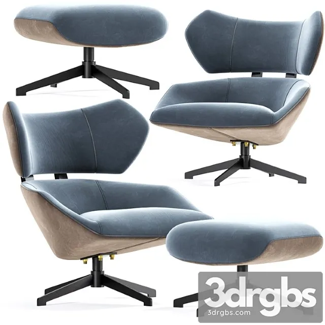 Camila Armchair With Pouf Velvet 3D Model Download Camila Armchair With Pouf Velvet 3D Model Download