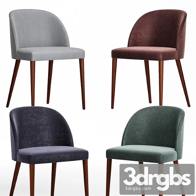 Camille anthracite italian dining chair 2 3D Model Download