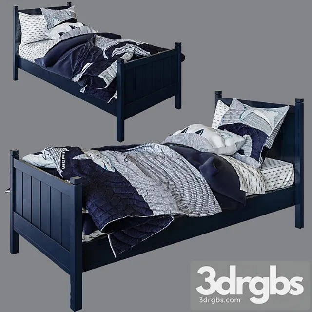 Camp Single Bed Navy 3D Model Download