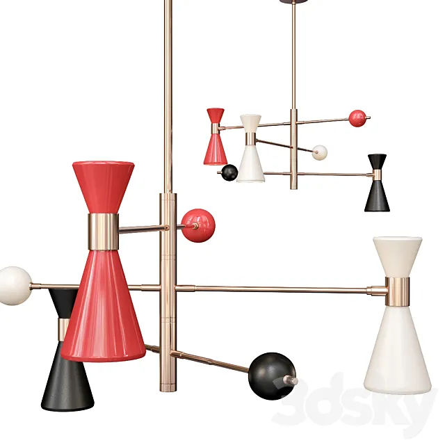 Campana three-arm pendant 3DModel Campana three-arm pendant 3DModel